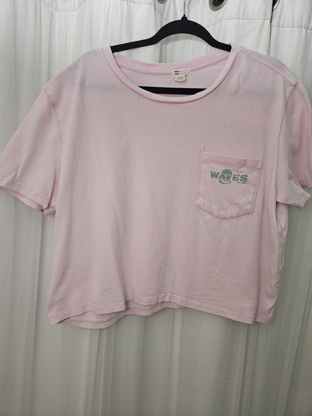 Billabong Light Pink Cropped Pocket Tee